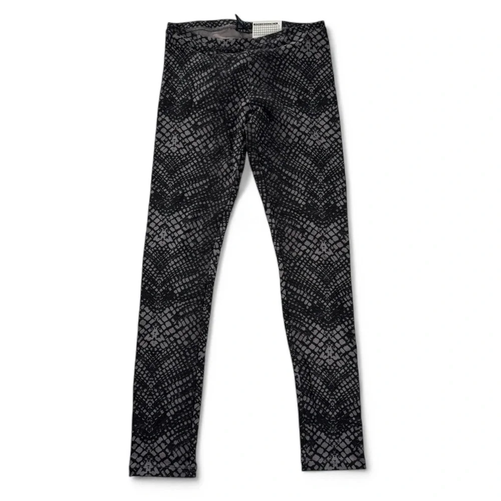 Hue Crocodile Print Cotton Leggings‎ Womens Size XS Black Grey NWT